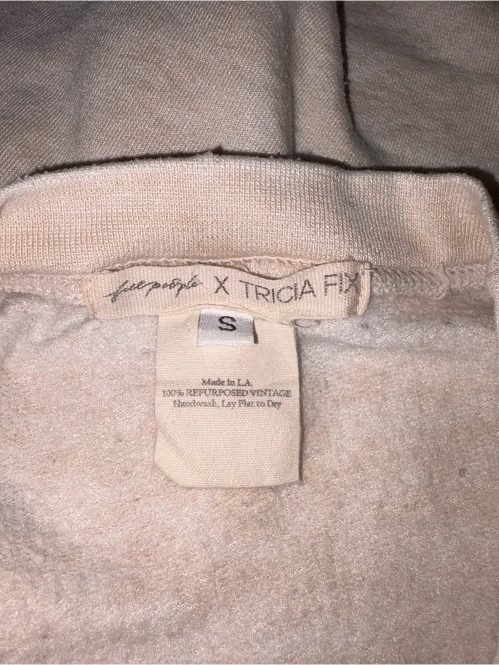 Free People Tricia Fix Fruit Crew Size Small Sand Cherry Combo NWOT
